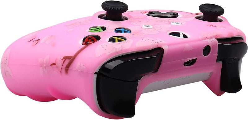 RALAN Cherry Blossoms Skin , Sakura Silicone Controller Cover Skin Protector Compatible for Xbox Ones Controller (Pink Pro Thumb Grip x 2 ,Pink Cat Grips x 2 ,Skull Cap x 2). - Image 4